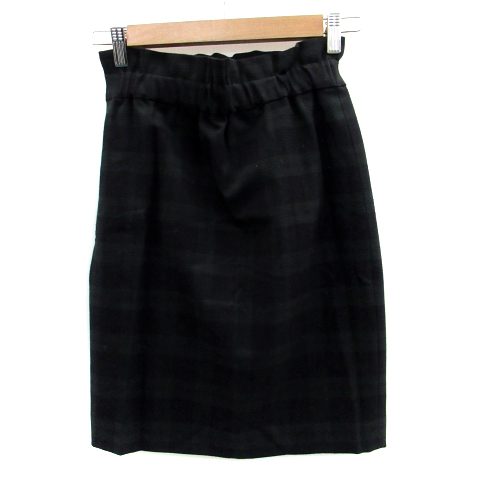  Banner Barrett Banner Barrett flair skirt knee height check pattern 36 moss green black black /SM8 lady's 