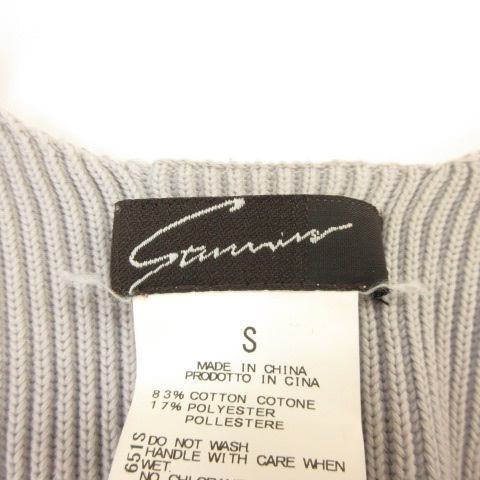  Stunning Lure STUNNING LURE ребра вязаный свитер безрукавка V шея серый S *E124 женский 