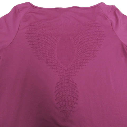 アディダス adidas Tシャツ 五分袖 CLIMACOOL ピンク系 ピンクパープル M レディース_画像8