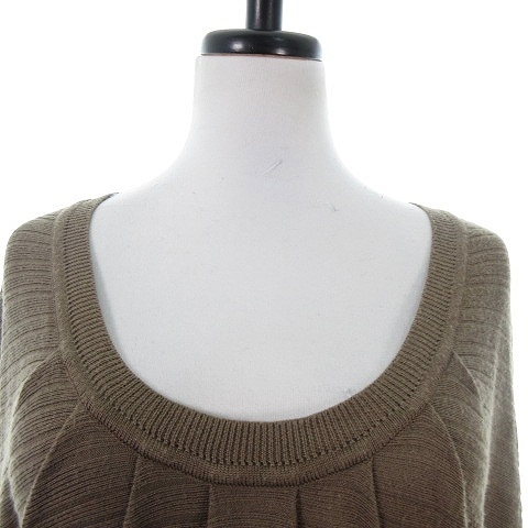  Mayson Grey MAYSON GREY knitted cut and sewn 9 minute sleeve U neck tunic height tuck thin plain 2 tea Brown tops /NA lady's 