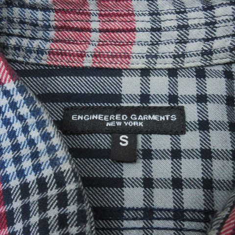 エンジニアードガーメンツ Engineered Garments 20AW Work Shirt Twill Plaid ワークシャツ 長袖 ポケット チェック コットン ネイビー S_画像5