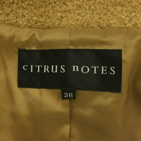  Citrus Notes CITRUS nOTES jacket knitted single plain wool Pooh Dolce -n long sleeve 36 tea beige Brown lady's 