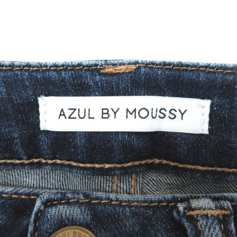 アズールバイマウジー AZUL by moussy デニム ジーンズ パンツ ダメージ加工 インディゴ S 230207E レディース_画像3