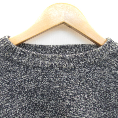  Kei Be efKBF Urban Research knitted sweater long sleeve round neck short plain wool One navy blue navy /YK29 lady's 