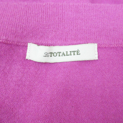  La Totalite La TOTALITE вязаный cut and sewn 7 минут рукав пуховка рукав V шея одноцветный F розовый /FF39 женский 