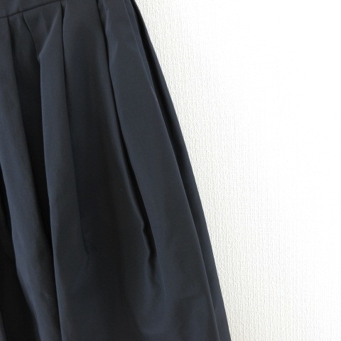 エムプルミエ M-Premier couture ひざ丈スカート フレア タック 紺 38 *A26 レディース_画像4