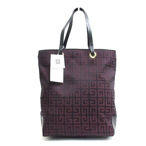 未使用品 ジバンシィ GIVENCHY ナイロン トートバッグ ロゴ パープル