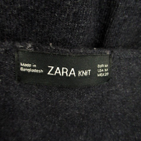 ザラ ZARA ニットカーディガン ロング丈 前開き M 紺 ネイビー /HO11 レディース_画像4