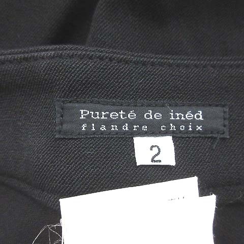  Ined INED Purete de ined slacks pants long 2 black black /CT lady's 