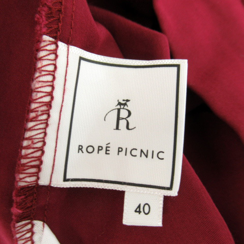 ロペピクニック ROPE Picnic フレアスカート ギャザースカート ミモレ丈 無地 40 ボルドー /SY15 レディース_画像3