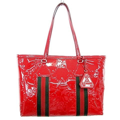 グッチ GUCCI x PALACE 22AW 美品 トートバッグ エンボス型押し GG
