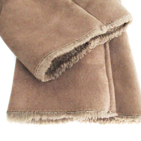  Gaminerie gaminerie искусственный мутон пальто длинный длина воротник-стойка обратная сторона мех одиночный кнопка 2 бежевый /FF1 женский 