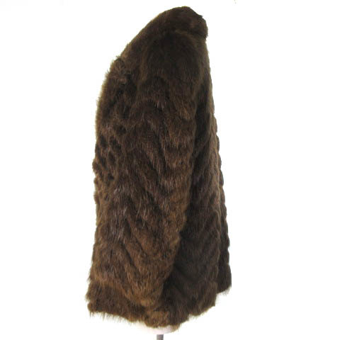  Enba EMBA beaver fur coat Brown tea ECR17 lady's 