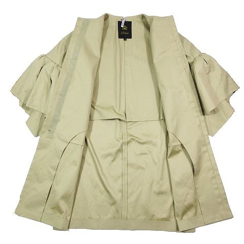 18SS ドゥロワー Drawer ノーカラー コート ジャケット フリルスリーブ