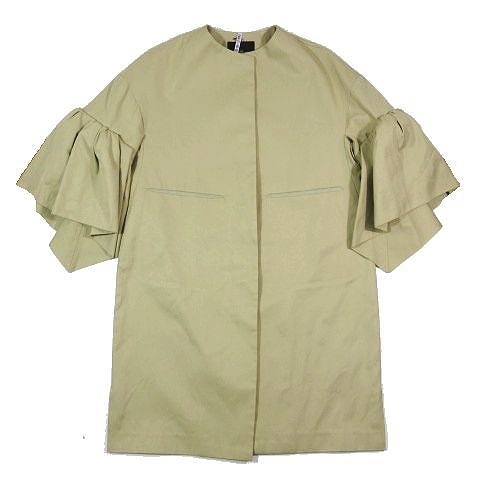 18SS ドゥロワー Drawer ノーカラー コート ジャケット フリルスリーブ