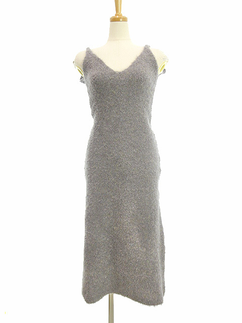 トゥデイフル TODAYFUL 22AW Camisole Mix Knit Dress 12220316 キャミソール ミックスニット ドレス 36 グレー ロング マキシ レディース_画像1