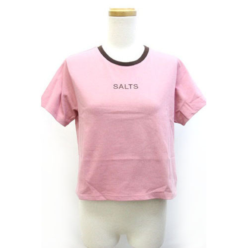  unused goods sorutsuSALTS T-shirt cut and sewn britain character Logo short sleeves M pink /Z lady's 