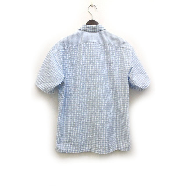 ユニクロ UNIQLO × ジェイダブリューアンダーソン JW Anderson シアサッカーシャツ チェック 柄 半袖 /Z メンズ_画像2