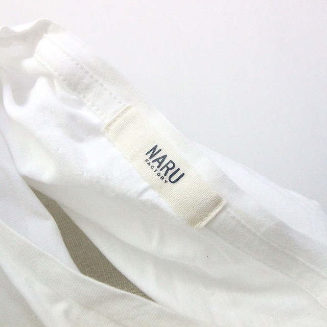 ナル NARU FACTORY カットソー Tシャツ ワイドシルエット 無地 シンプル 長袖 1 白 ホワイト /Z レディース_画像6