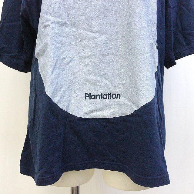  plan te-shonplantation T-shirt cut and sewn big print short sleeves M navy blue navy /Z lady's 
