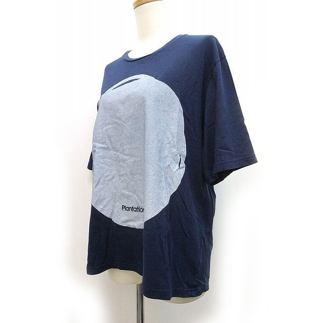  plan te-shonplantation T-shirt cut and sewn big print short sleeves M navy blue navy /Z lady's 