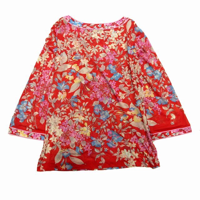 激安単価で 美品 美品 LEONARD レオナール ストレッチ 花柄 チュニック