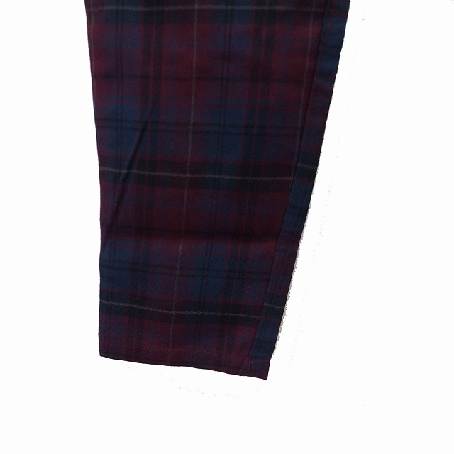  Olive des Olive OLIVE des OLIVE check pattern tapered pants tuck M red red navy navy blue /FT21 lady's 