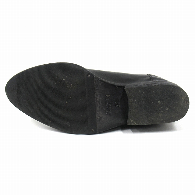 エレナイアチ ELENA IACHI レザー チェーン ショート ブーツ シューズ 靴 バックジップ サイズ37 黒 ブラック レディース_画像6