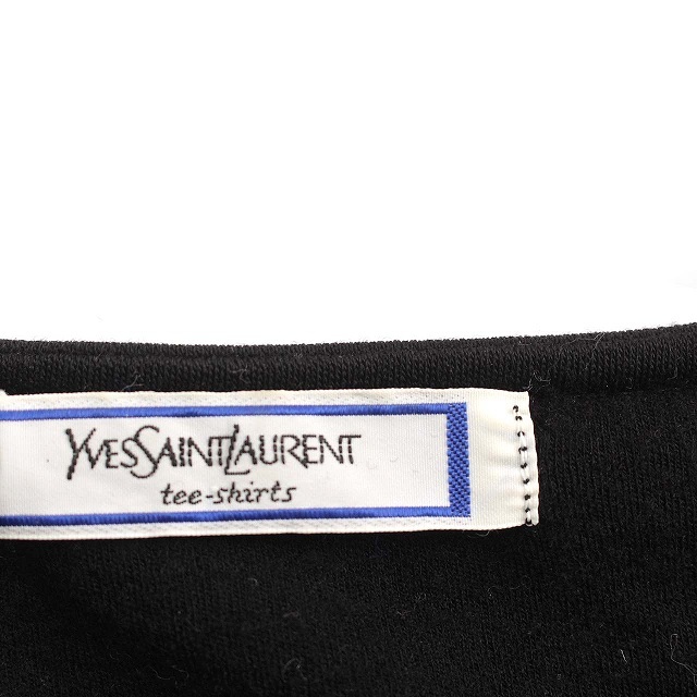 イヴサンローラン YVES SAINT LAURENT tee-shirt カットソー 七分袖 ストレッチ 黒 ブラック /☆G ■EC レディース_画像3