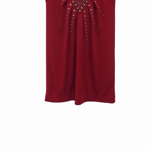 ナネットレポー nanette lepore ワンピース 半袖 ミニ 装飾品 S レッド 赤 /KT40 レディース_画像5