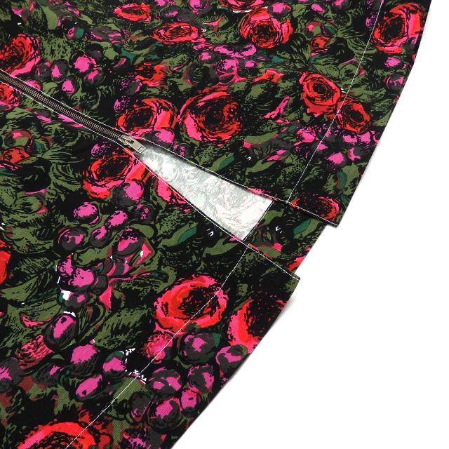 未使用品 マルニ MARNI 20SS フラワープリント ジップ ロングワンピース ドレス 半袖 38 グリーン/ピンク イタリア製 国内正規_画像5