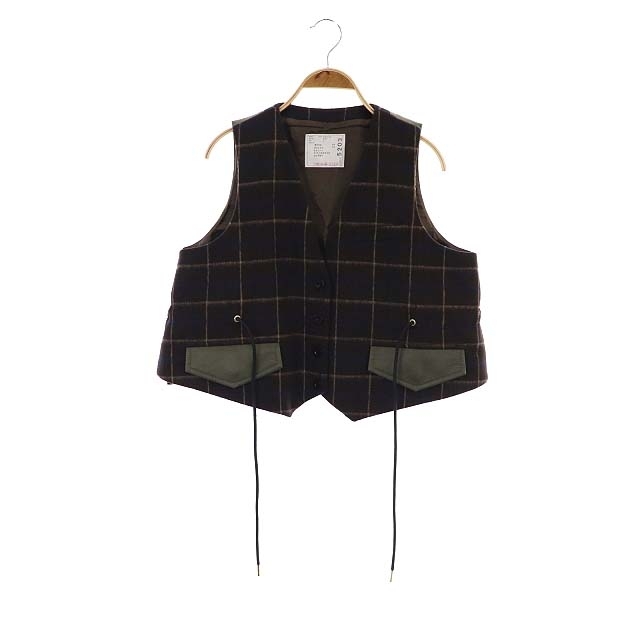 憧れ Windowpane sacai サカイ vest レディース □OS /AA ブルー