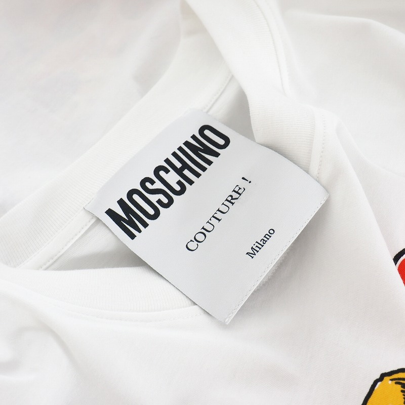 未使用品 モスキーノ MOSCHINO 20SS ピザ プリント Tシャツ カットソー 半袖 S ホワイト 白 A0713 レディース_画像6