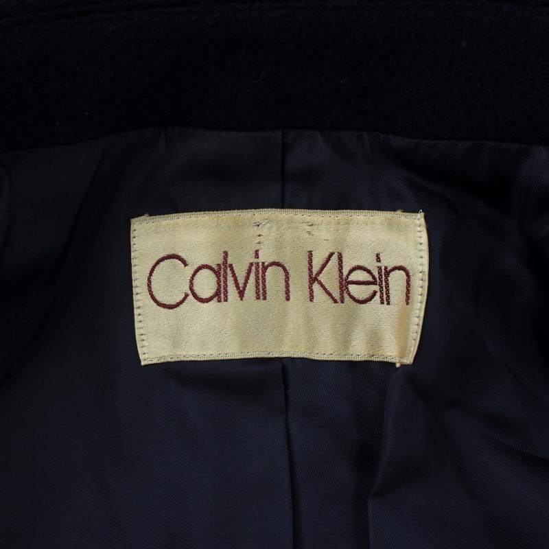 カルバンクライン CALVIN KLEIN Pコート ピーコート ショート 大きいボタン ウール L 紺 ネイビー /TR7 レディース_画像4