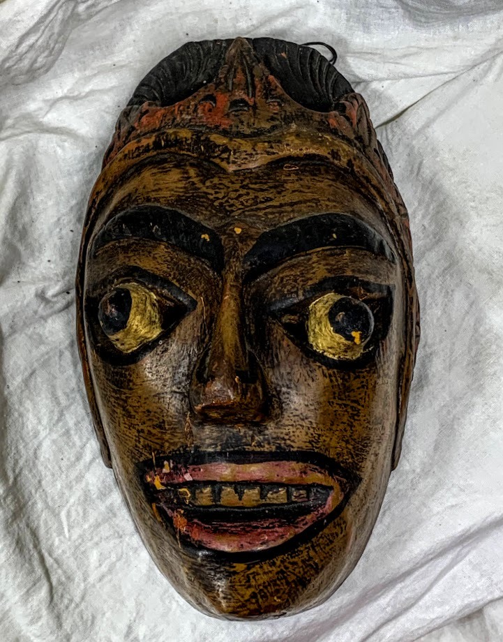  Sri Lanka old coloring tree carving mask ( mask ) bad . payment objet d'art / ornament wall decoration p Limitee .b art race fine art .. fine art collection antique 