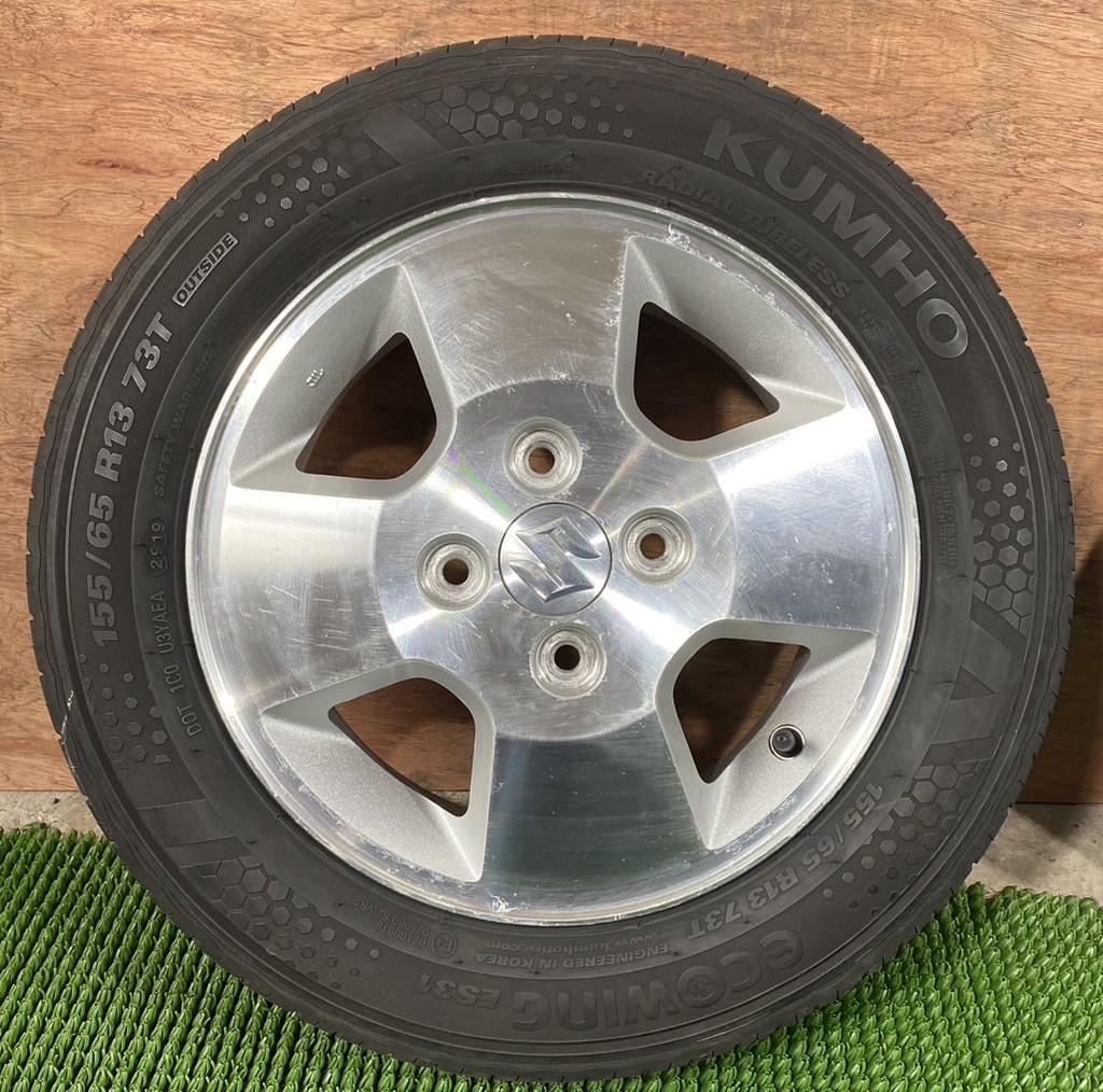 155/65R13 KUMHO【2019年】(SUZUKI 純正) 13X4.00B ET45 4H/100 4本セット！軽自動車用_画像2