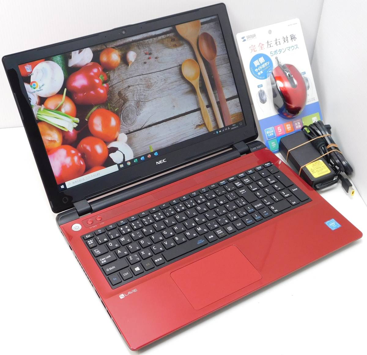 【No40214:赤色】ルミナスレッド■Celeron-3215U■SSD256GB■メモリ4G■windows10(22H2)■NEC LaVie  Smart PC-SN17CNSA7■ノートパソコン