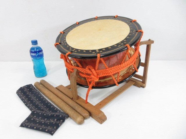 紺×赤 和太鼓 締太鼓 台 バチ付 - 通販 - www.bhaktiluhur.org