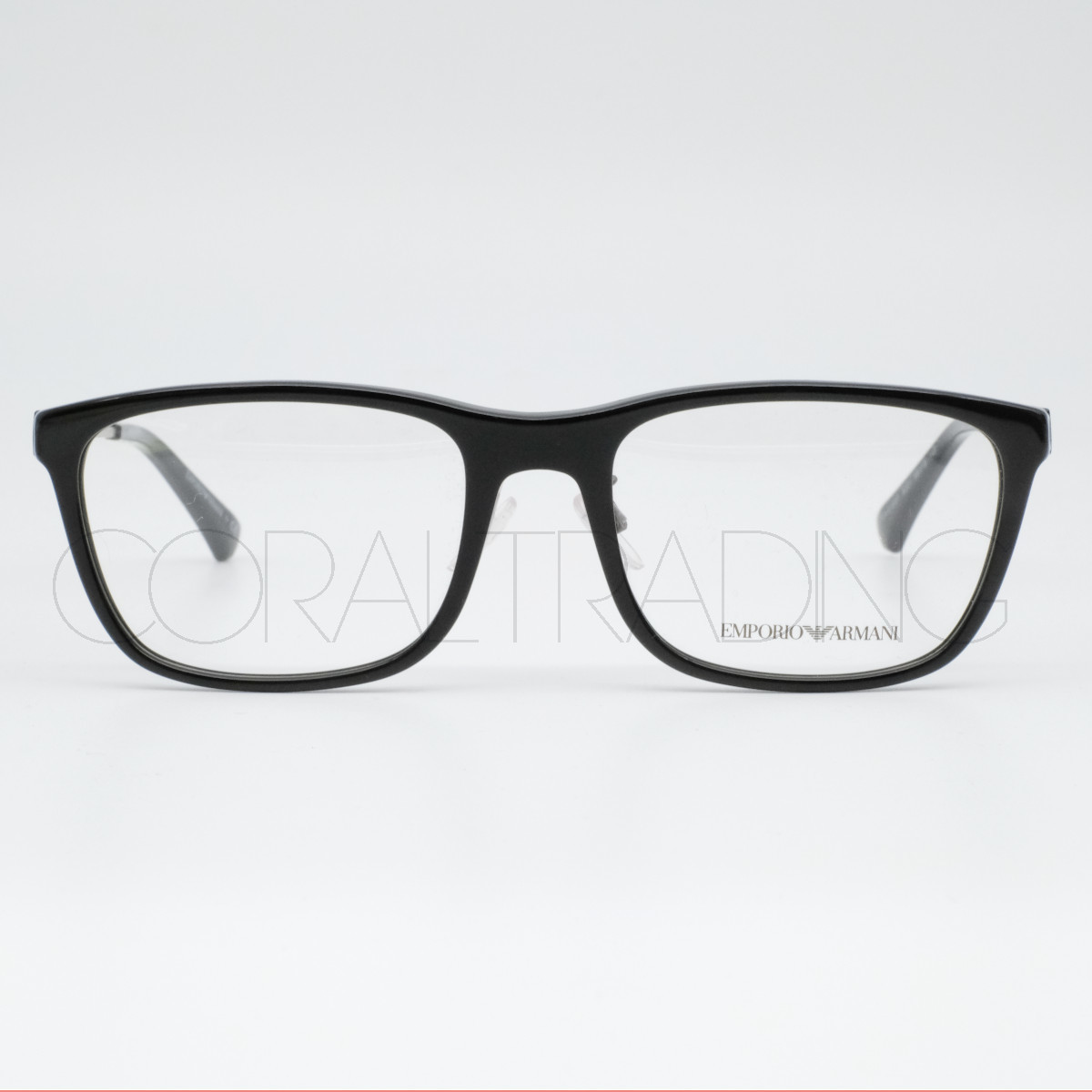 23105★新品本物！EMPORIO ARMANI EA3165F 5001 ブラック エンポリオアルマーニ アジアンフィットモデル メガネ ウェリントンシェイプ 眼鏡