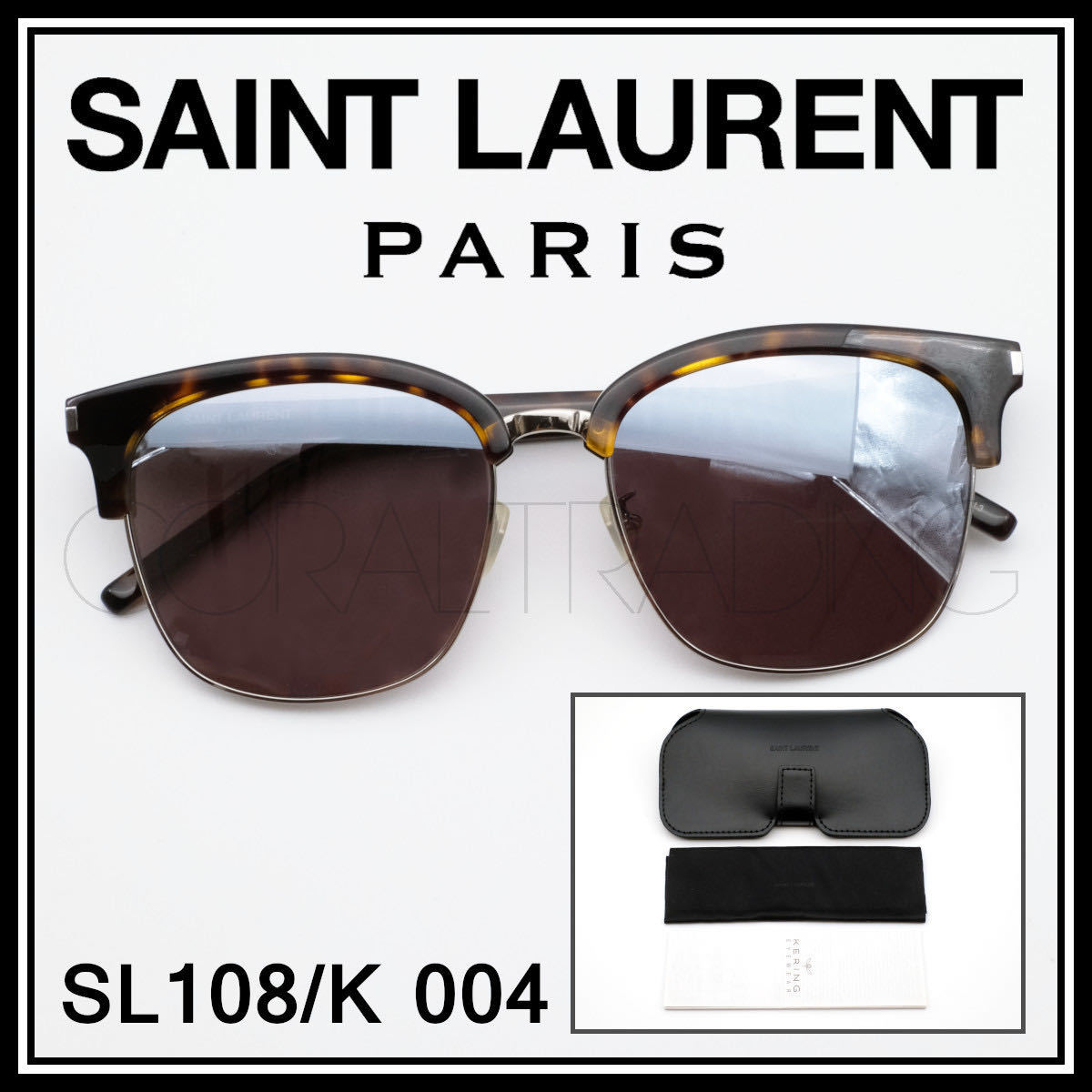 オフィシャル通販サイト 23066☆新品本物！SAINT LAURENT SL108/K 004