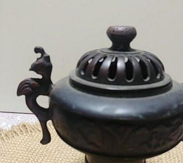 茶道具　神獣耳付　香炉　床香炉　　古美術　骨董品