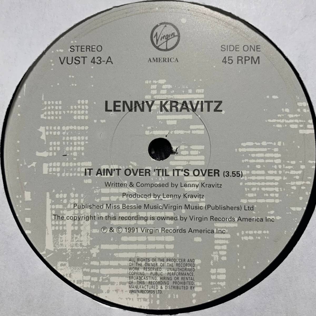 ◆ Lenny Kravitz - It Ain't Over 'Til It's Over◆12inch UK盤 クラブヒット!!_画像3