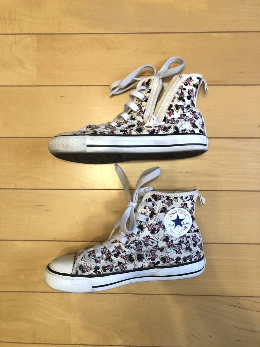 (送料無料) Converse All star ミニーマウス 19cm 白 オールスター コンバース ディズニー_画像4