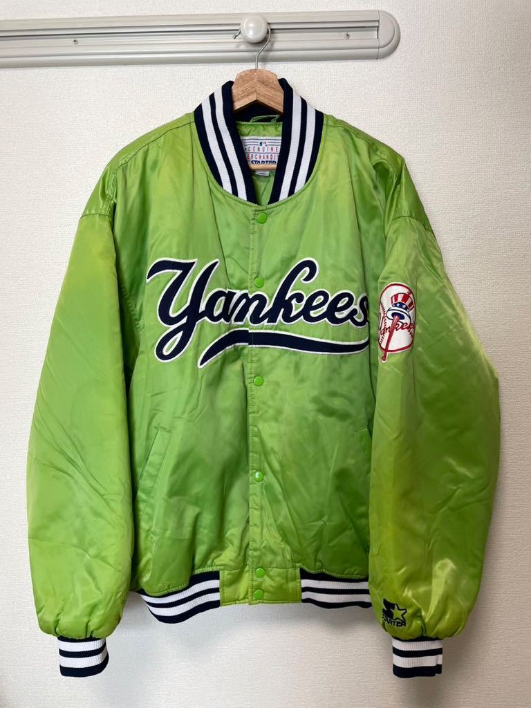 全商品オープニング価格! ☆超稀少 GUCCI元ネタ 90s NewYork Yankees スタジャン XL 春色 ライムグリーン 黄緑 デッドストック STARTER NY ヤンキース MLB JAY-Z☆ XLサイズ以上 全商品オープニング価格! ☆超稀少 GUCCI元ネタ 90s NewYork Yankees スタジャン XL 春色 ライムグリーン 黄緑 デッドストック STARTER NY ヤンキース MLB JAY-Z☆ XLサイズ以上