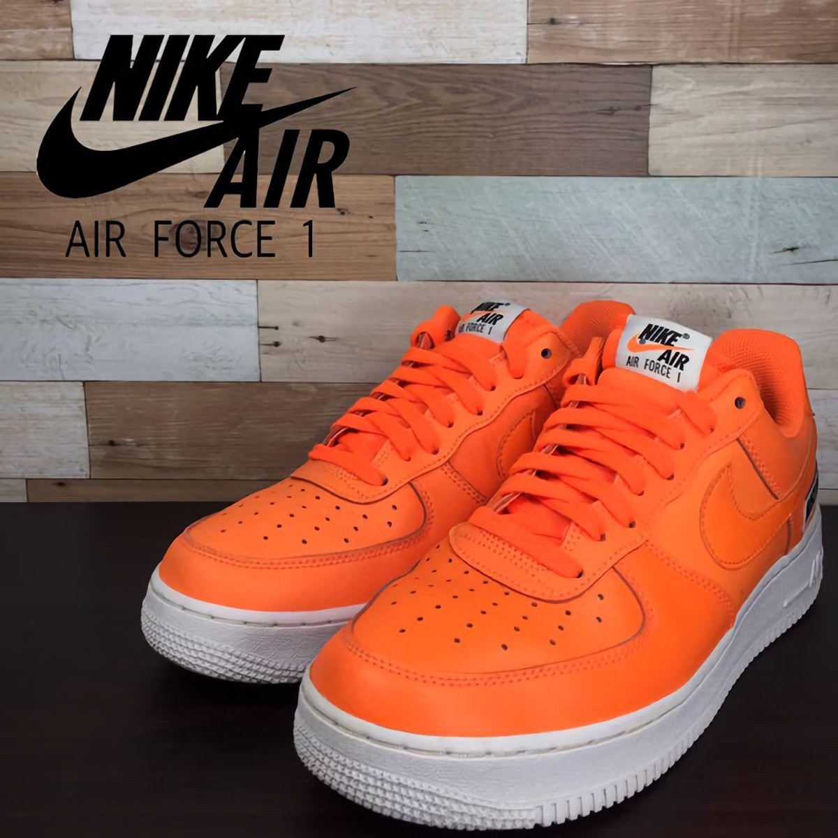 箱付き NIKE AIR FORCE 1 '07 LV8 JDI ナイキ エア フォース 1 ジャストドゥ イット 蛍光 ネオン オレンジ U03766 BQ5360-800 27cm