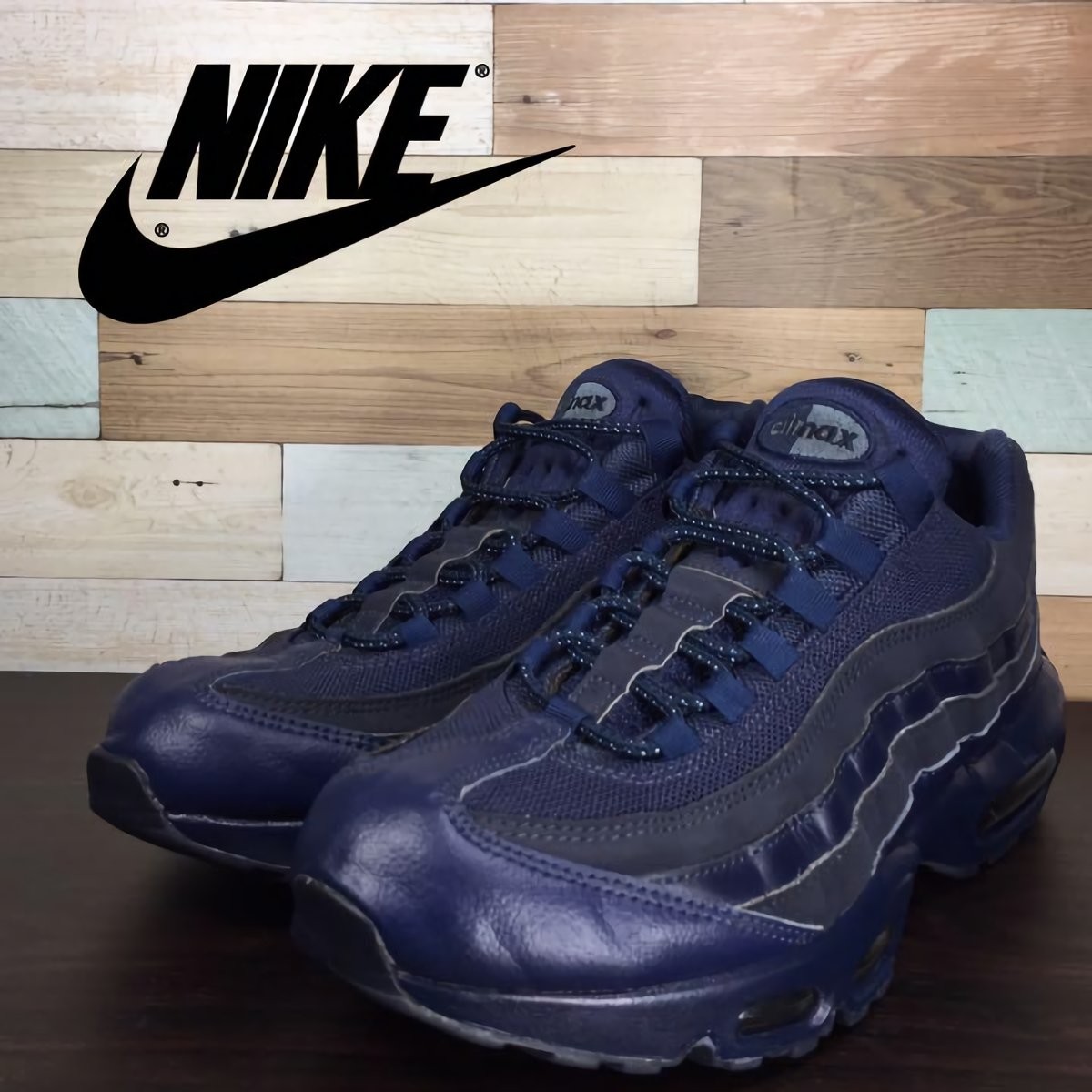 箱付き NIKE AIR MAX 95 ESSENTIAL ナイキ エアマックス95 エッセンシャル ネイビー 紺 U03929 749766-407 27.5cm_画像1