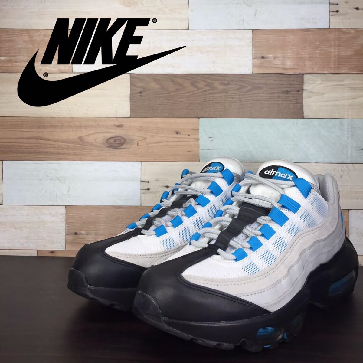 NIKE AIR MAX 95 ナイキ エア マックス 95 白 ホワイト ライトブルー 黒 ブラック U06878 CZ8684-001 24cm