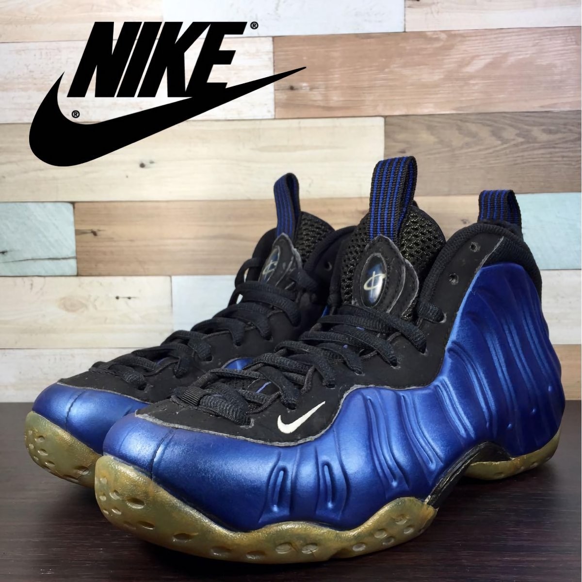 NIKE AIR FOAMPOSITE ONE ナイキ エア フォームポジット ワン 黒 ブラック 青 ブルー U08707 830017-500 26cm