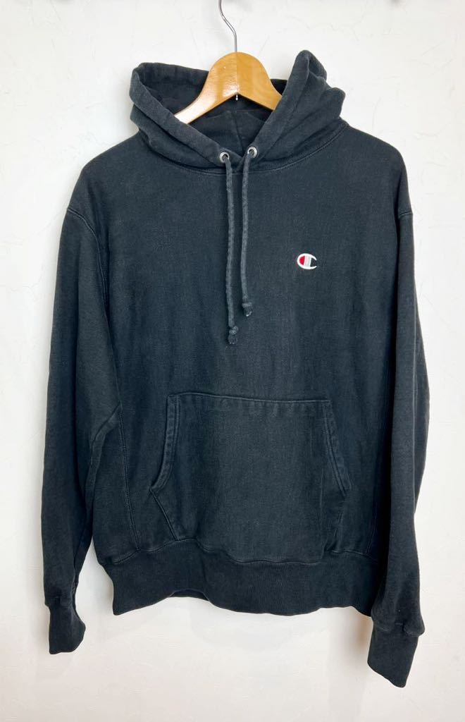 ■ Champion チャンピオン リバースウィーブ スウェット パーカー　単色復刻タグ　パーカーブラック ( メンズ M) 古着_画像1