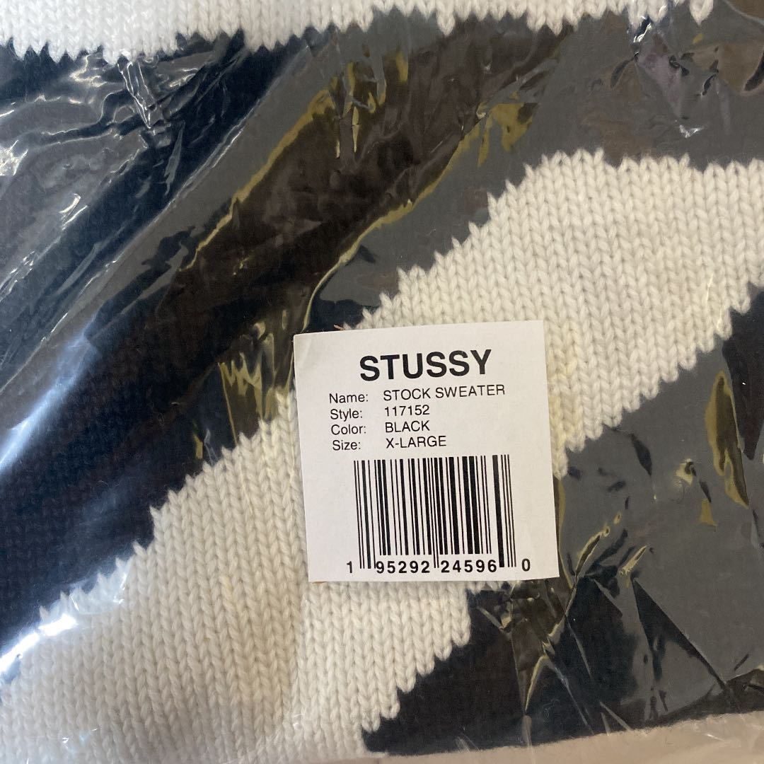 XLサイズ 即日発送 新品未使用 STUSSY STOCK SWEATER 黒 ブラック